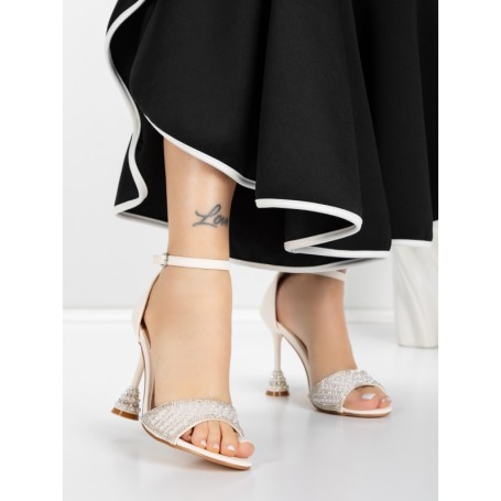 Sandale Dama cu Toc Subtire 5XKK18 BEIGE | MEI