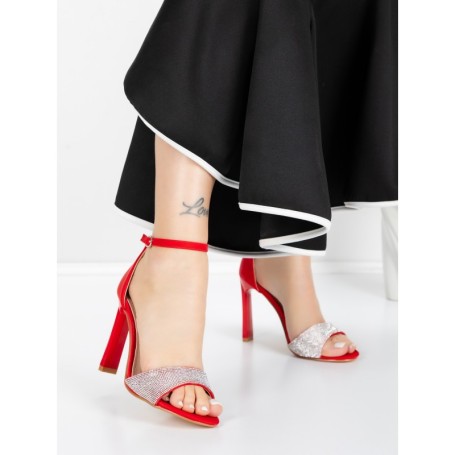 Sandale Dama cu Toc Subtire 5XKK19 RED | MEI