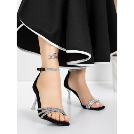 Sandale Dama cu Toc Subtire 5XKK20 BLACK | MEI