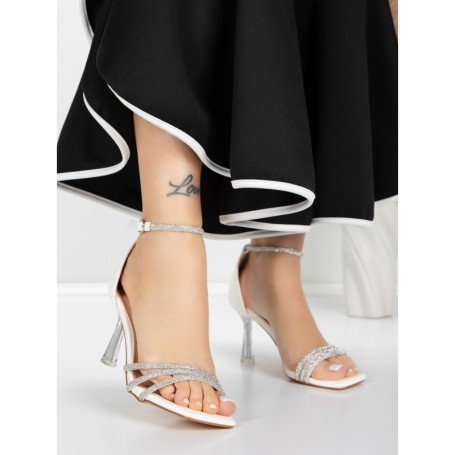 Sandale Dama cu Toc Subtire 5XKK20 WHITE | MEI