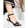 Sandale Dama cu Toc Subtire 5XKK21 BLACK | MEI