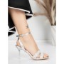 Sandale Dama cu Toc Subtire 5XKK21 SILVER | MEI