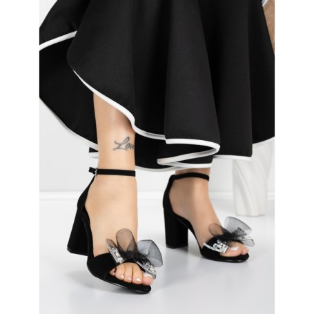 Sandale Dama cu Toc Gros 5XKK23 BLACK | MEI