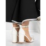 Sandale Dama cu Toc Gros 5XKK23 WHITE | MEI