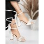 Sandale Dama cu Toc Gros 5XKK23 WHITE | MEI