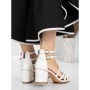 Sandale Dama cu Toc Gros 5XKK26 WHITE | MEI