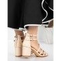 Sandale Dama cu Toc Gros 5XKK26 BEIGE | MEI