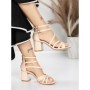 Sandale Dama cu Toc Gros 5XKK26 BEIGE | MEI