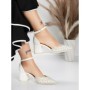 Pantofi cu Toc Gros 5XKK36 WHITE | MEI
