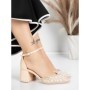 Pantofi cu Toc Gros 5XKK36 BEIGE | MEI