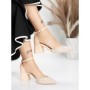 Pantofi cu Toc Gros 5XKK36 BEIGE | MEI