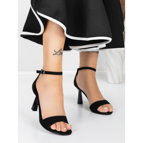 Sandale Dama cu Toc Subtire 5XKK13 BLACK | MEI
