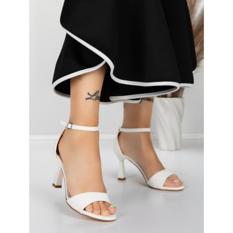 Sandale Dama cu Toc Subtire 5XKK13 WHITE | MEI