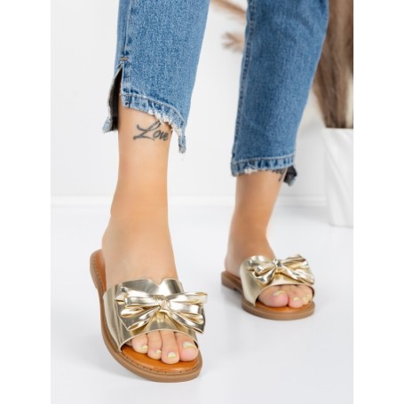 Papuci Dama cu Talpa Joasa 5PT9 LIGHT GOLD | MEI