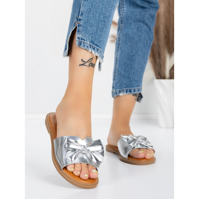 Papuci Dama cu Talpa Joasa 5PT9 SILVER | MEI