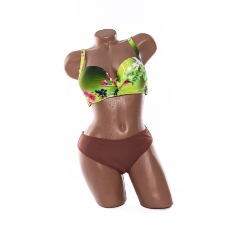 Costum de baie dama L29-2 VERDE-ROZ INCHIS | MEINA