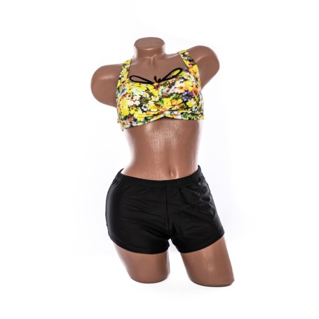 Costum de baie dama L220-1 GALBEN-NEGRU | MEINA