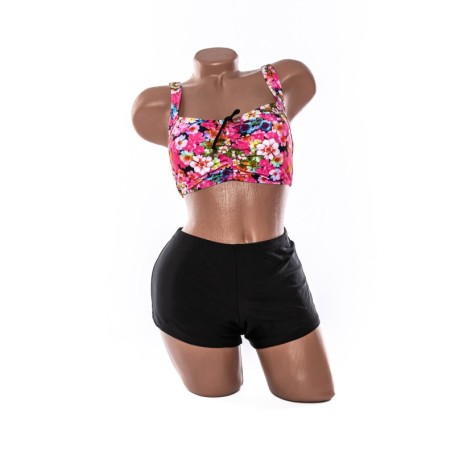 Costum de baie dama L220-1 ROZ-NEGRU | MEINA
