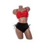 Costum de baie dama L211 ROSU-NEGRU | MEINA