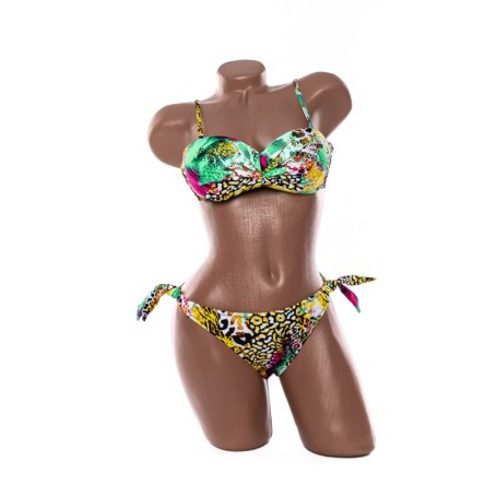 Costum de baie dama F662 VERDE-GALBEN | MEINA