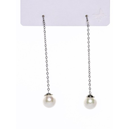 Cercei CRC012 ARGINTIU-ALB | MEI