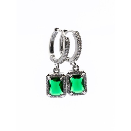 Set Colier + Cercei CLR001 ARGINTIU-VERDE | MEI