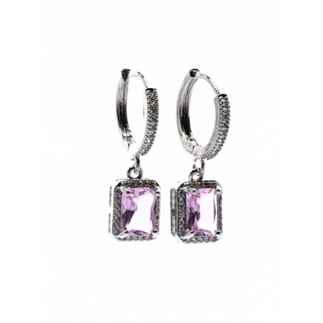 Set Colier + Cercei CLR001 ARGINTIU-ROZ | MEI