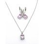 Set Colier + Cercei CLR001 ARGINTIU-ROZ | MEI