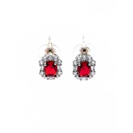 Set Colier + Cercei T1021300 ARGINTIU-ROSU | MEI