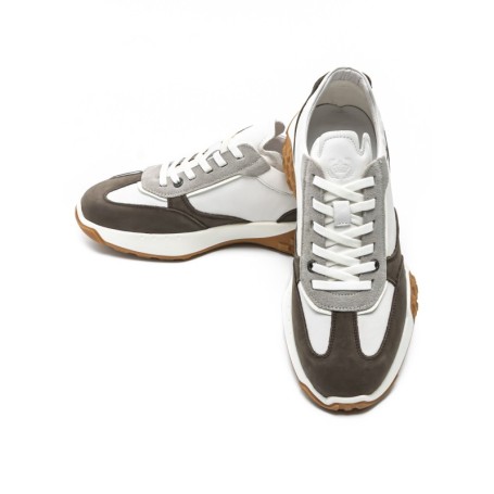 Pantofi Sport Barbati 8606 Alb-Cafea Franco Gerardo