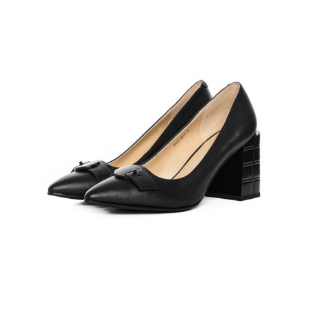 Pantofi cu Toc gros K4321-3667A Negru Jose Simon