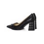 Pantofi cu Toc gros K4321-3667A Negru Jose Simon