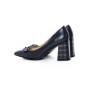 Pantofi cu Toc gros K4321-3667B Albastru Jose Simon