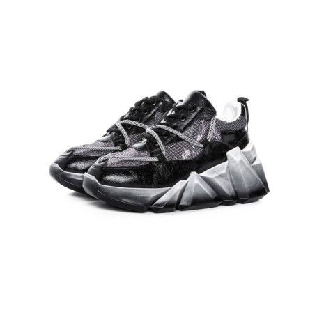 Pantofi Sport Dama cu Platforma M0182-104 Negru Seniorah