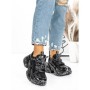 Pantofi Sport Dama cu Platforma 5WL83 BLACK-SILVER | MEI