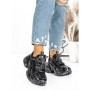 Pantofi Sport Dama cu Platforma 5WL83 BLACK-SILVER | MEI