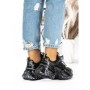 Pantofi Sport Dama cu Platforma 5WL83 BLACK-SILVER | MEI