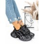 Pantofi Sport Dama cu Platforma 5WL83 BLACK-SILVER | MEI