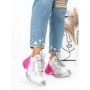 Pantofi Sport Dama cu Platforma 5WL83 PINK-WHITE | MEI