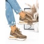 Pantofi Sport Dama din piele naturala 5SZ11 KHAKI | PANTOFUL