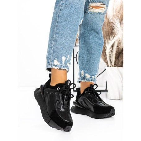 Pantofi Sport Dama din piele naturala 5SZ12 BLACK | PANTOFUL