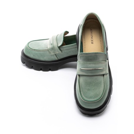Pantofi Casual Dama din piele naturala 66319 GREEN | ADVANCER