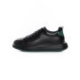 Pantofi Sport Barbati din piele naturala 51191 BLACK-GREEN | ADVANCER