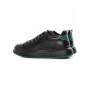 Pantofi Sport Barbati din piele naturala 51191 BLACK-GREEN | ADVANCER