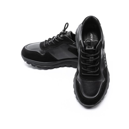 Pantofi Sport Barbati din piele naturala 8077 BLACK | ADVANCER