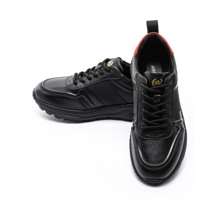 Pantofi Sport Barbati din piele naturala 302 BLACK-RED | ADVANCER