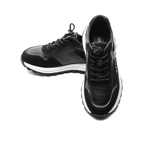 Pantofi Sport Barbati din piele naturala 8077 BLACK-WHITE | ADVANCER