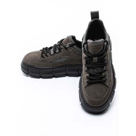 Pantofi Sport Barbati din piele naturala 88220B GREY | ADVANCER