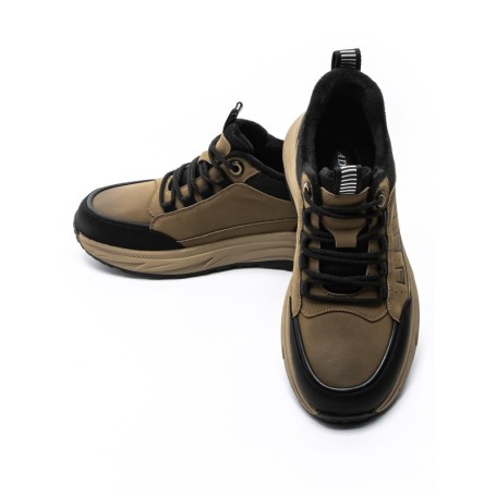 Pantofi Sport Barbati din piele naturala E90002 KHAKI | ADVANCER