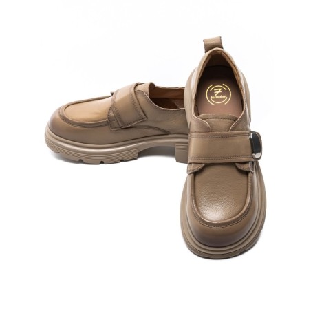 Pantofi Casual Dama din piele naturala KM6715 APRICOT | FORMAZIONE